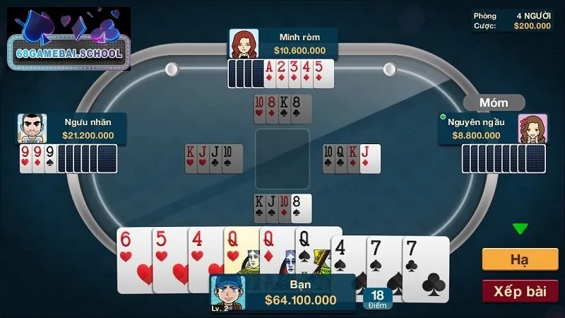 Chức năng từng bộ bài trong tú lơ khơ quy định tại Game Bài 68